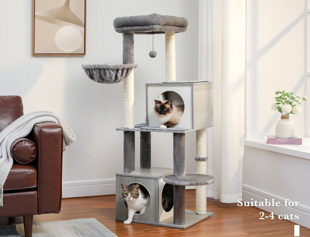 Modern 130cm Cat Condo House - Grey - House Of Pets Delight (HOPD)