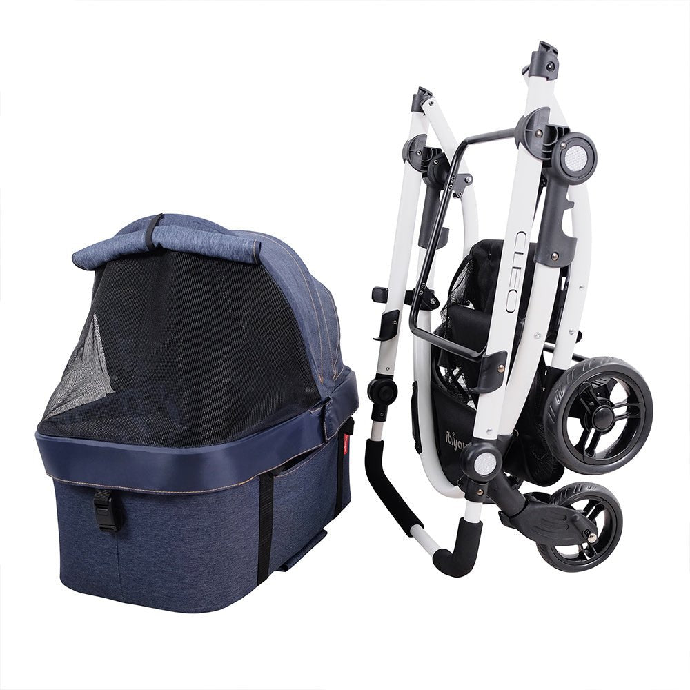 New CLEO Travel System Pet Stroller – Blue Jeans - House Of Pets Delight (HOPD)