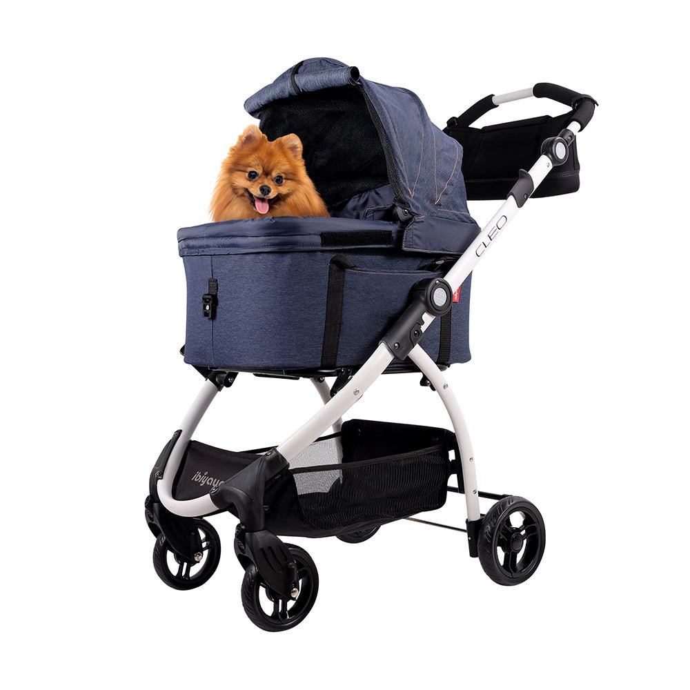 New CLEO Travel System Pet Stroller – Blue Jeans - House Of Pets Delight (HOPD)