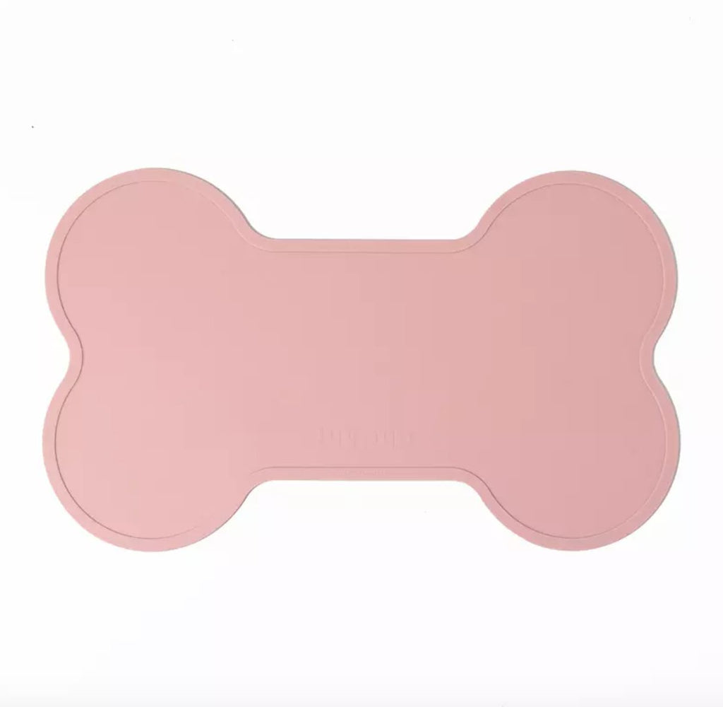 Non Slip Raised Lip Bone Pet Feeding Mat - Dusty Blue - House Of Pets Delight (HOPD)