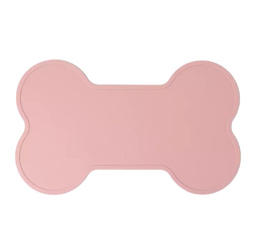 Non Slip Raised Lip Bone Pet Feeding Mat - Soft Mauve - House Of Pets Delight (HOPD)