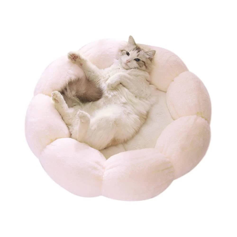Orthopedic Round Plush Small Dog Cat Bed - Light Pink - House Of Pets Delight (HOPD)