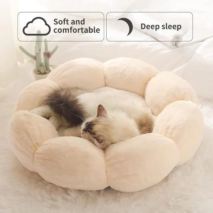 Orthopedic Round Plush Small Dog Cat Bed - Light Pink - House Of Pets Delight (HOPD)