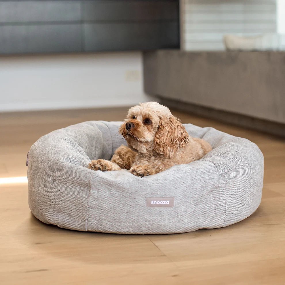 Panelled Cuddler Dog Bed – Pebble - House Of Pets Delight (HOPD)