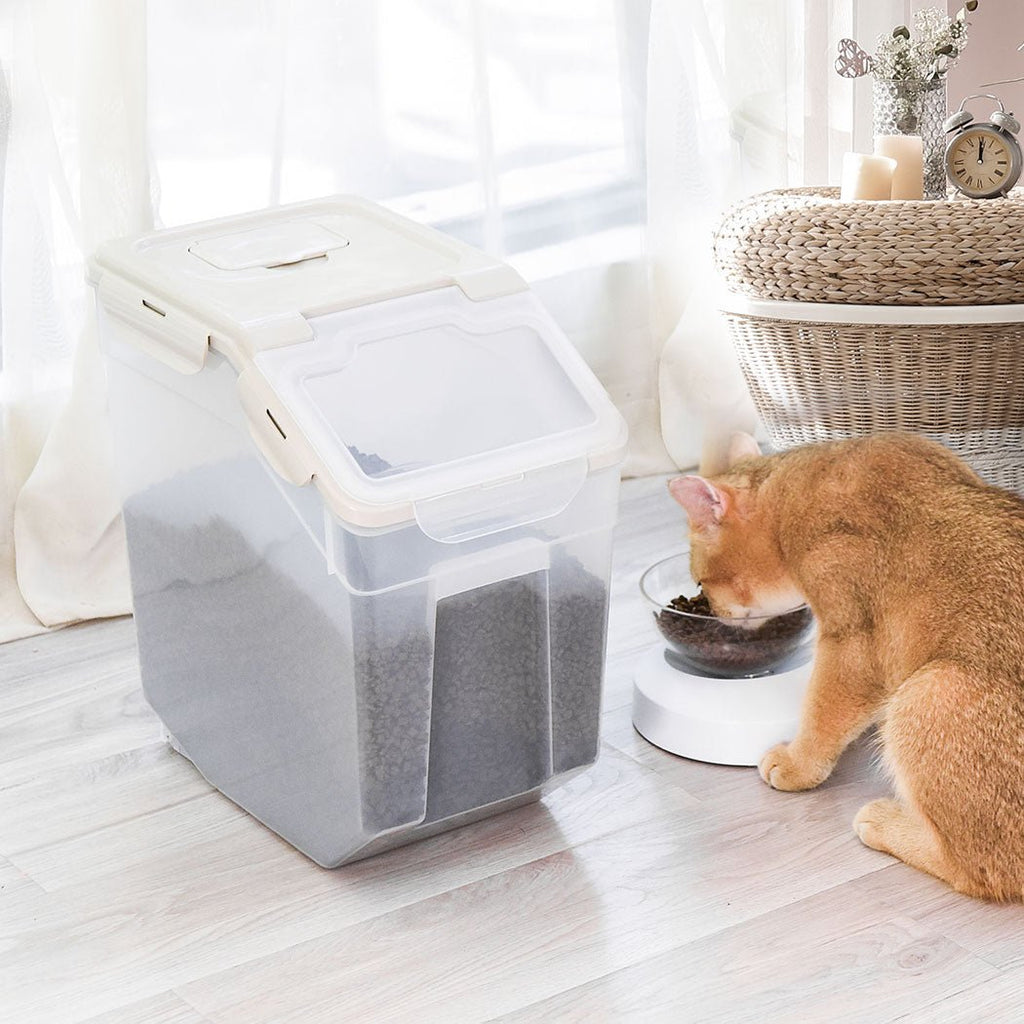 Pet Food Container Dog Cat Feeding Feeder Storage Box With Wheel 5L - House Of Pets Delight (HOPD)