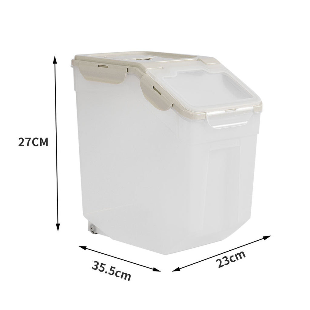 Pet Food Container Dog Cat Feeding Feeder Storage Box With Wheel 5L - House Of Pets Delight (HOPD)