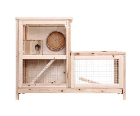 Pet Hamster Guinea Pig Ferrets Rodents Large Wooden Hutch with Run - House Of Pets Delight (HOPD)