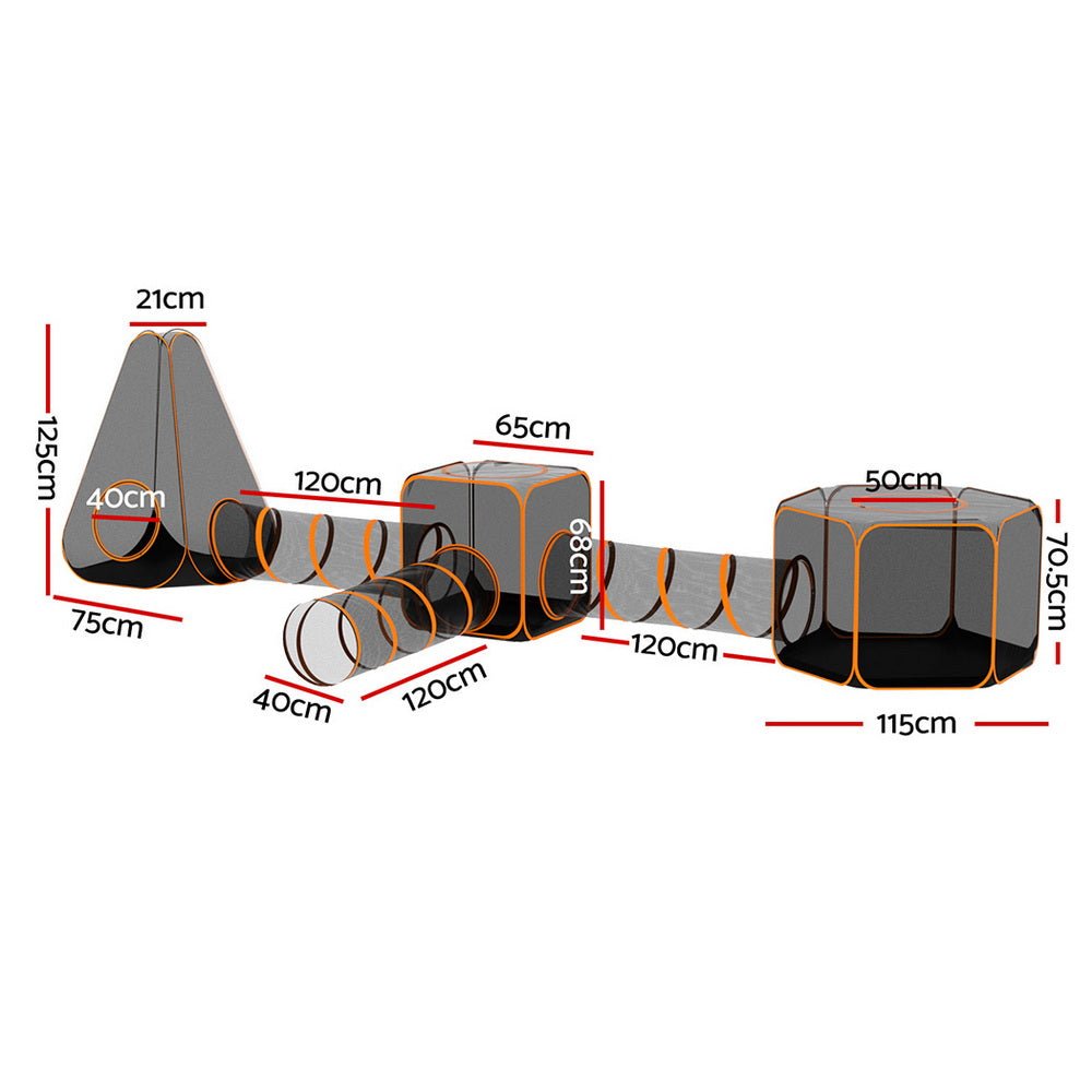 Pet Playpen Cat House 6 in 1 Tent Tunnel - House Of Pets Delight (HOPD)