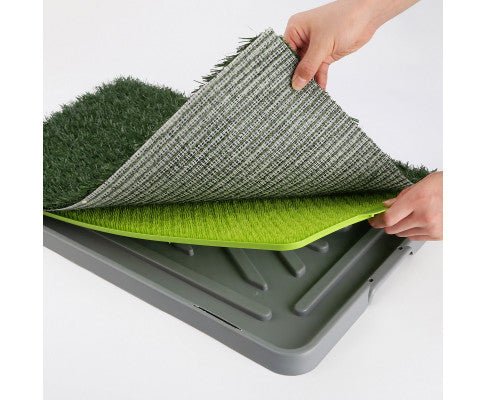 Pet Potty Tray Training Toilet 69cm x 43cm + 1 Grass Mat - House Of Pets Delight (HOPD)