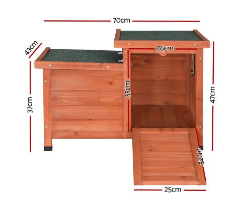 Pet Rabbit Hutch Outdoor Wooden House Shelter Condo - House Of Pets Delight (HOPD)