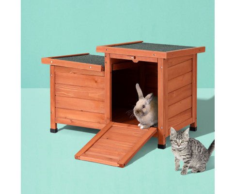 Pet Rabbit Hutch Outdoor Wooden House Shelter Condo - House Of Pets Delight (HOPD)