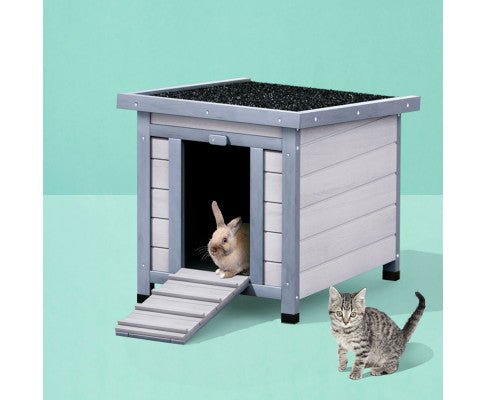Pet Rabbit Hutch Outdoor Wooden Shelter Condo - House Of Pets Delight (HOPD)