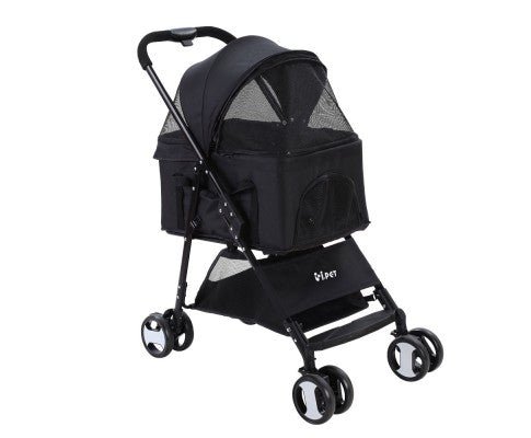 Pet Stroller & Carrier Foldable Pram 3 in 1 - Grey - House Of Pets Delight (HOPD)