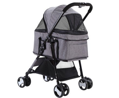 Pet Stroller & Carrier Foldable Pram 3 in 1 - Grey - House Of Pets Delight (HOPD)