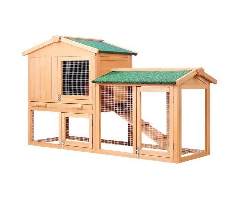 Pet Wooden Hutch Coop with Run - House Of Pets Delight (HOPD)