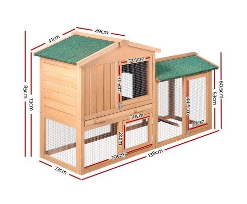 Pet Wooden Hutch Coop with Run - House Of Pets Delight (HOPD)