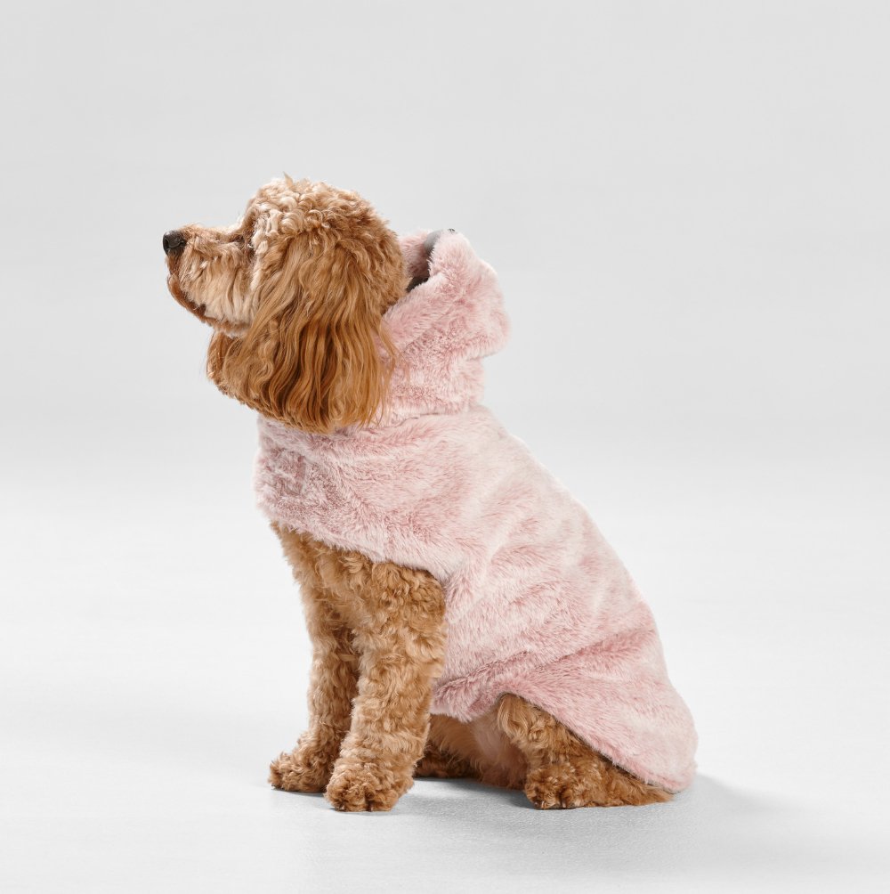 Pink Faux Fur Dog Coat with Hood - House Of Pets Delight (HOPD)