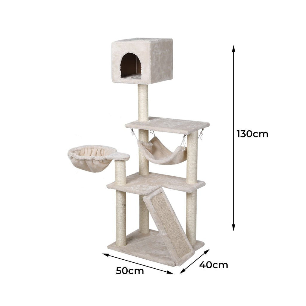 Plush Cat Tree Tower Condo House With Kitty Bed - House Of Pets Delight (HOPD)