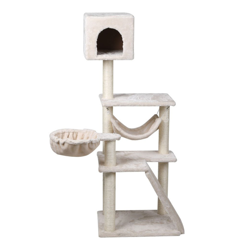 Plush Cat Tree Tower Condo House With Kitty Bed - House Of Pets Delight (HOPD)
