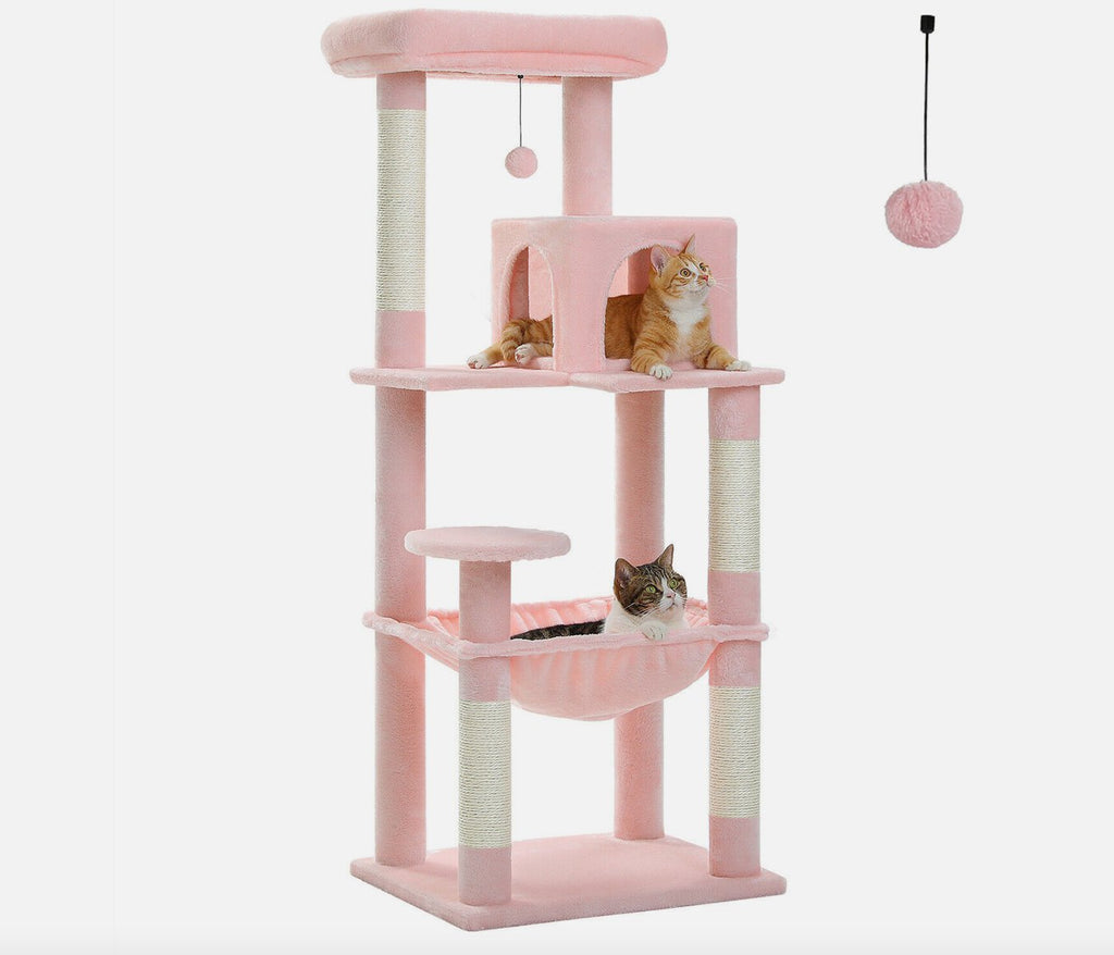 Plush Pink Dream Cat Tree Condo - (2 sizes) - House Of Pets Delight (HOPD)