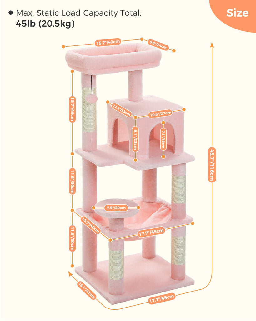 Plush Pink Dream Cat Tree Condo - (2 sizes) - House Of Pets Delight (HOPD)