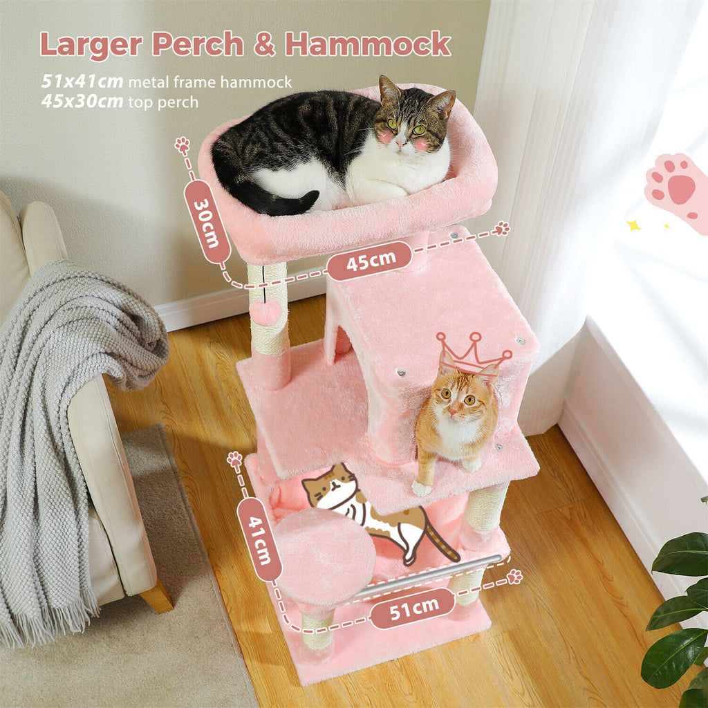 Plush Pink Dream Cat Tree Condo - (2 sizes) - House Of Pets Delight (HOPD)
