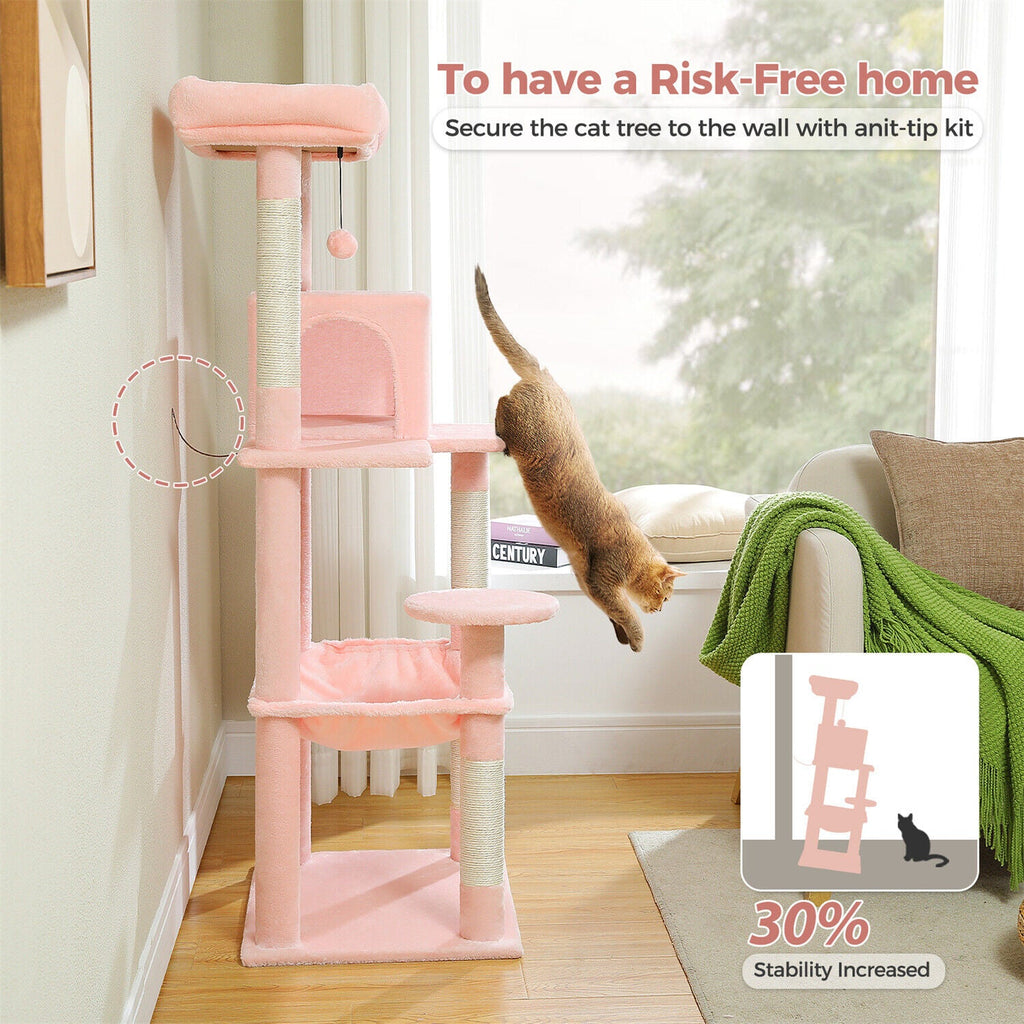 Plush Pink Dream Cat Tree Condo - (2 sizes) - House Of Pets Delight (HOPD)