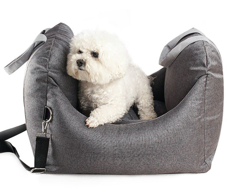 PREORDER Plush Pet Booster Car Seat in Charcoal - House Of Pets Delight (HOPD)