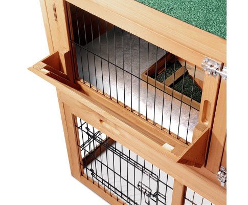 Rabbit Hutch w/ 2 Storeys Run - House Of Pets Delight (HOPD)