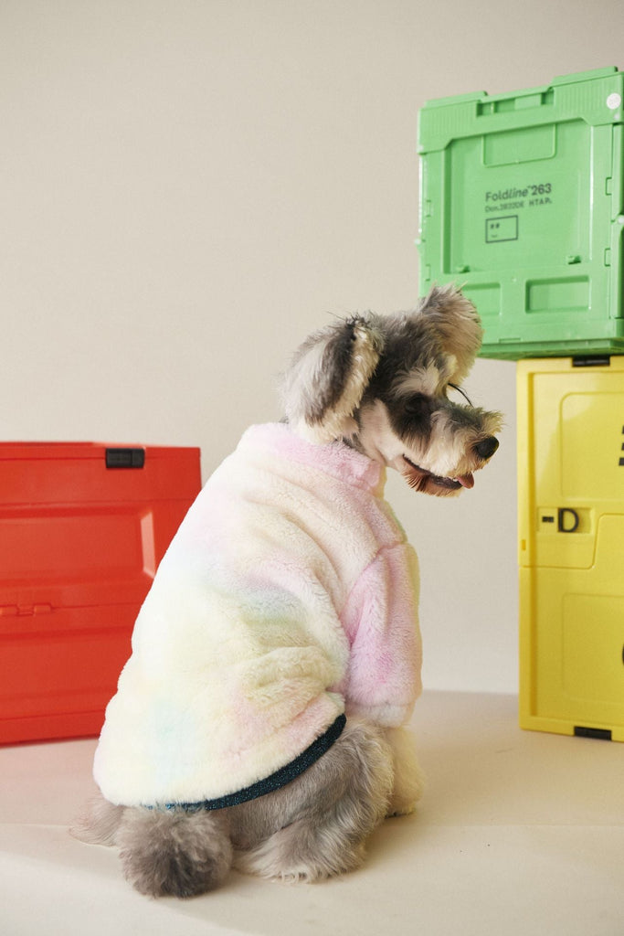 Rainbow Dog Fur Coat - House Of Pets Delight (HOPD)