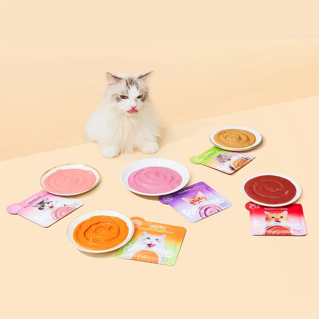 Rainbow Mousse Wet Cat Food 5 Flavours - Complete Food/Wet Mixer and Topper 10pcs Pack - House Of Pets Delight (HOPD)