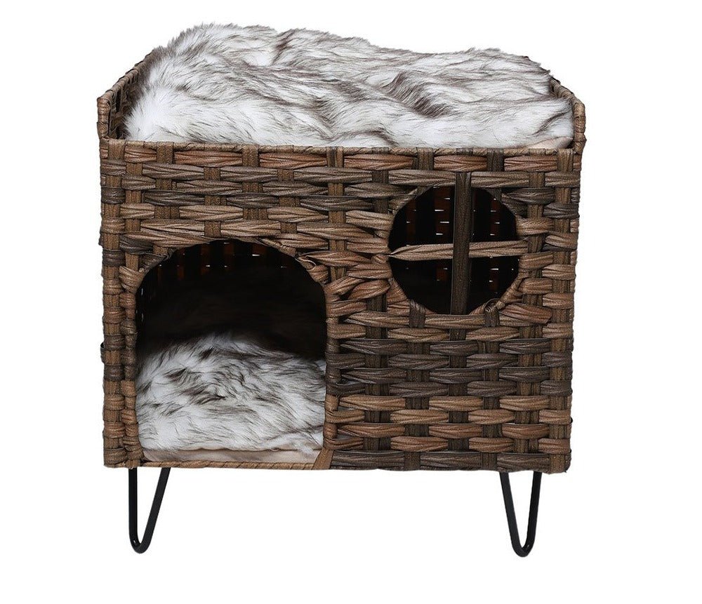 Rattan Weave Basket Hideout Bed - House Of Pets Delight (HOPD)