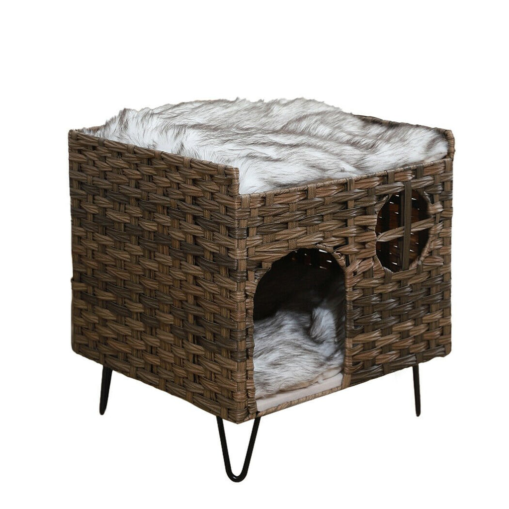 Rattan Weave Basket Hideout Bed - House Of Pets Delight (HOPD)