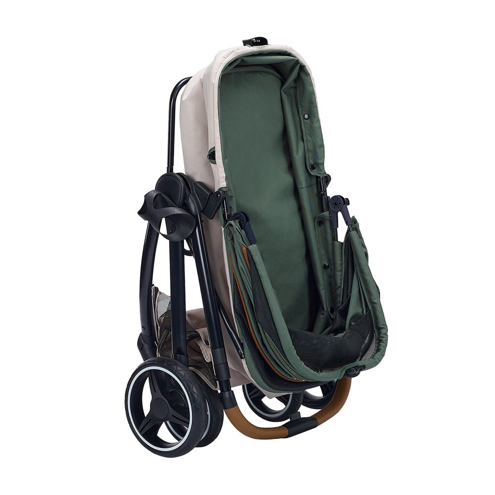 Retro Luxe Folding Pet Stroller for Pets up to 30kg - Soft Sage - House Of Pets Delight (HOPD)