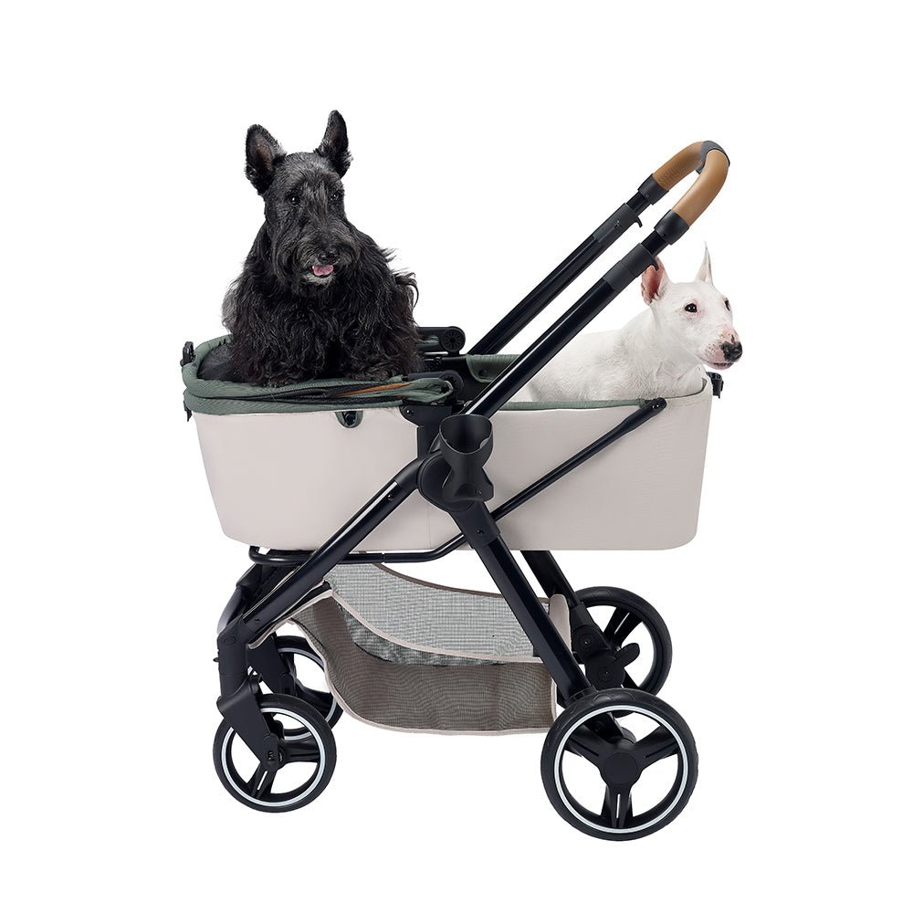 Retro Luxe Folding Pet Stroller for Pets up to 30kg - Soft Sage - House Of Pets Delight (HOPD)