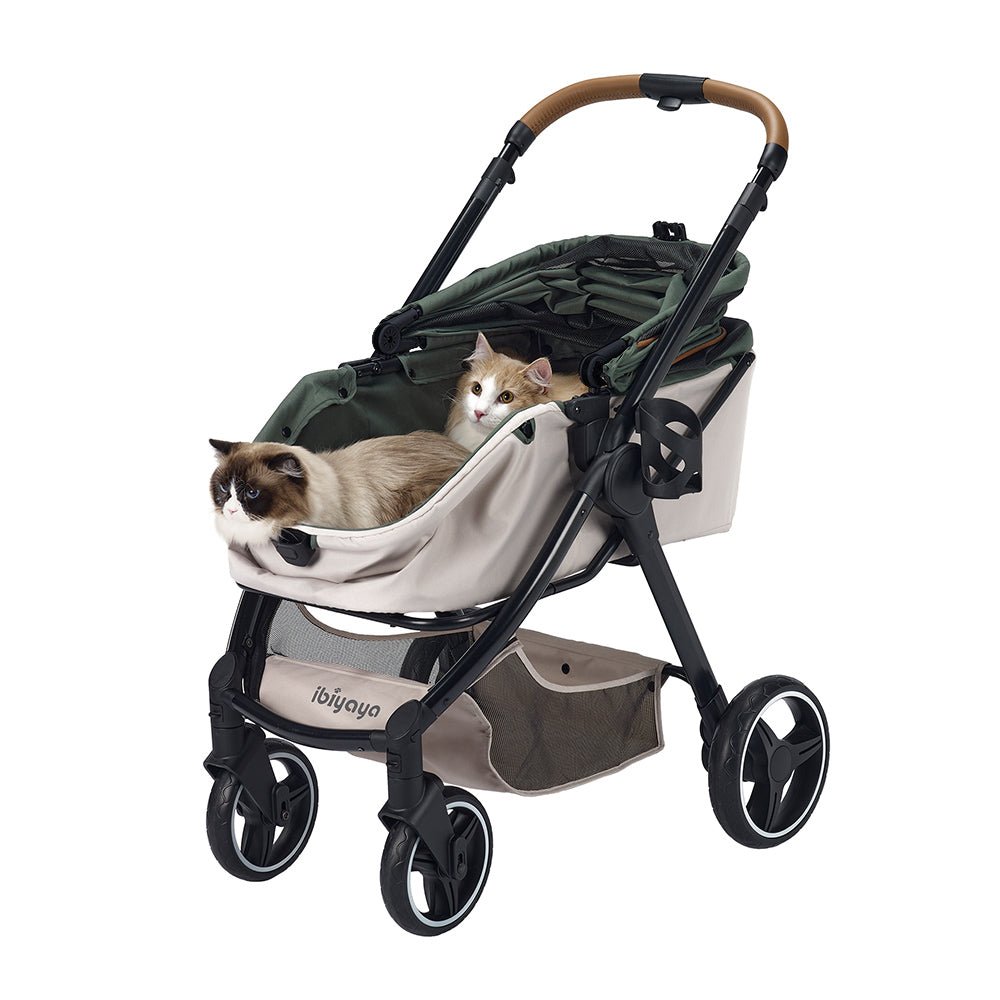 Retro Luxe Folding Pet Stroller for Pets up to 30kg - Soft Sage - House Of Pets Delight (HOPD)