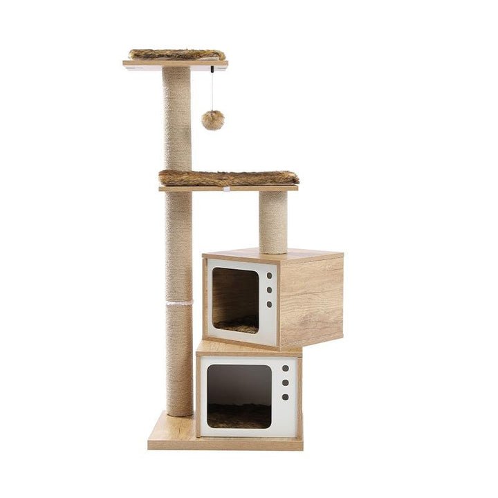 Retro TV Wooden Cat Tower - House Of Pets Delight (HOPD)