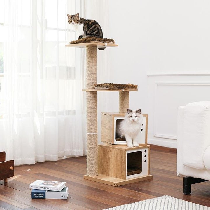 Retro TV Wooden Cat Tower - House Of Pets Delight (HOPD)