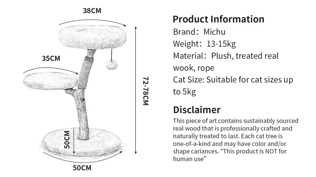 Selected Real Wood Cat Tree - Small - House Of Pets Delight (HOPD)