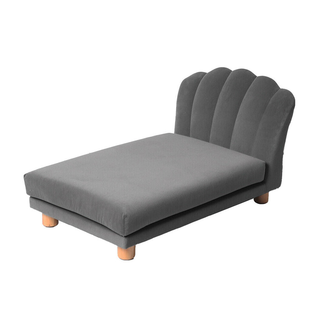 Shell Raised Luxury Pet Sofa Chaise in Soft Grey - House Of Pets Delight (HOPD)