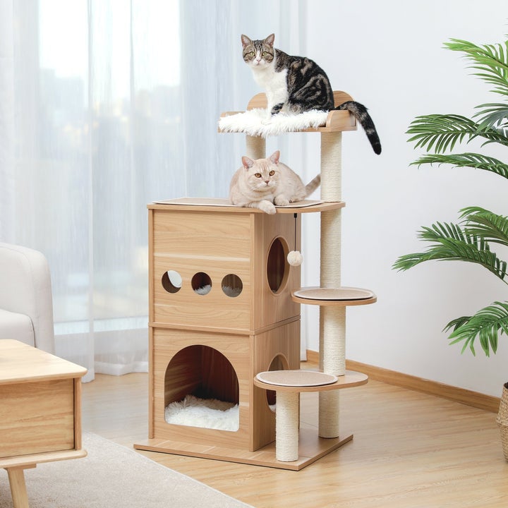 Sky Castle Wooden Luxury Cat Tree | House Of Pets Delight (HOPD)