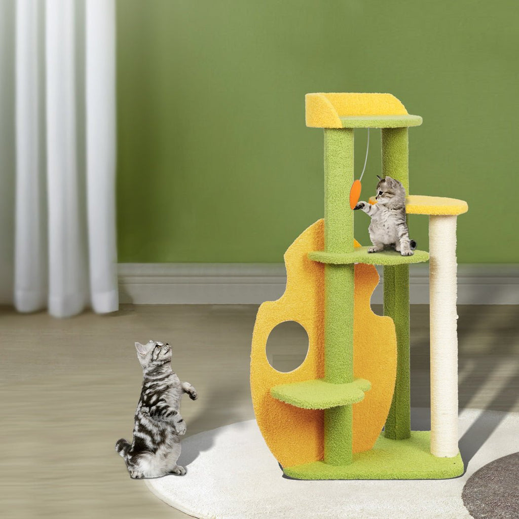 Small Avocado Cat Multi - Level Condo Scratching Post - House Of Pets Delight (HOPD)