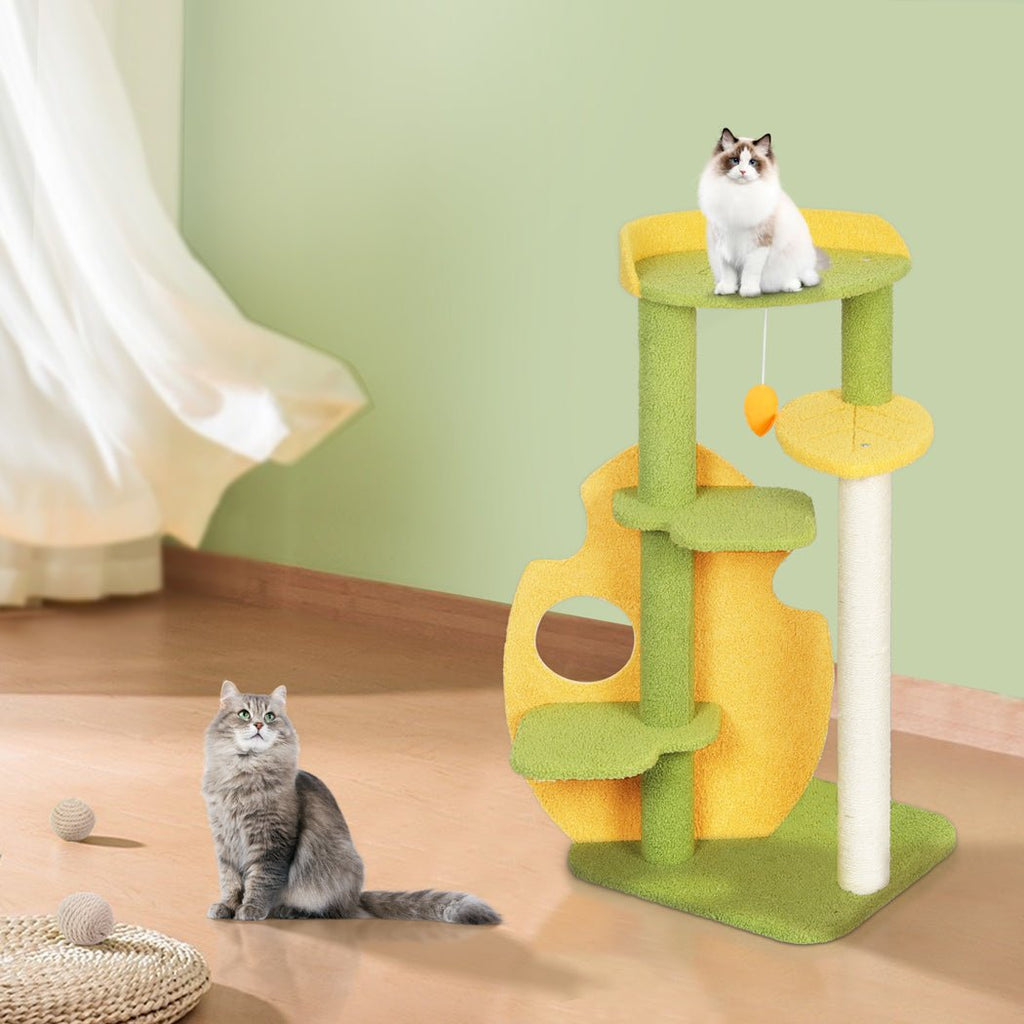 Small Avocado Cat Multi - Level Condo Scratching Post - House Of Pets Delight (HOPD)