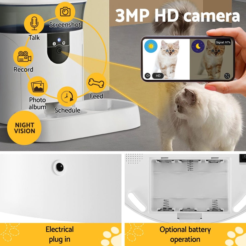 Smart Wifi Pet Automatic Pet Feeder Dispenser 7L - Wifi + Camera - House Of Pets Delight (HOPD)