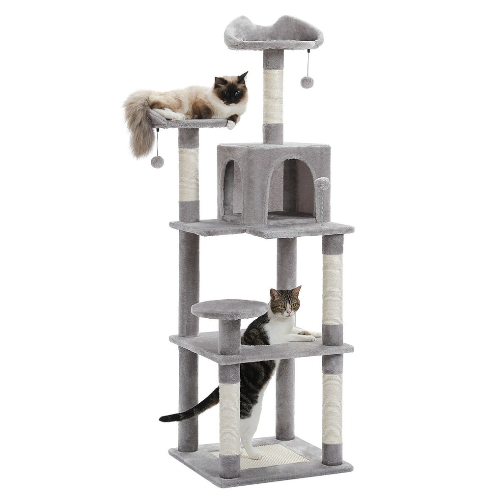 Soft Plush 160cm Cat Scratch Post in Grey - House Of Pets Delight (HOPD)