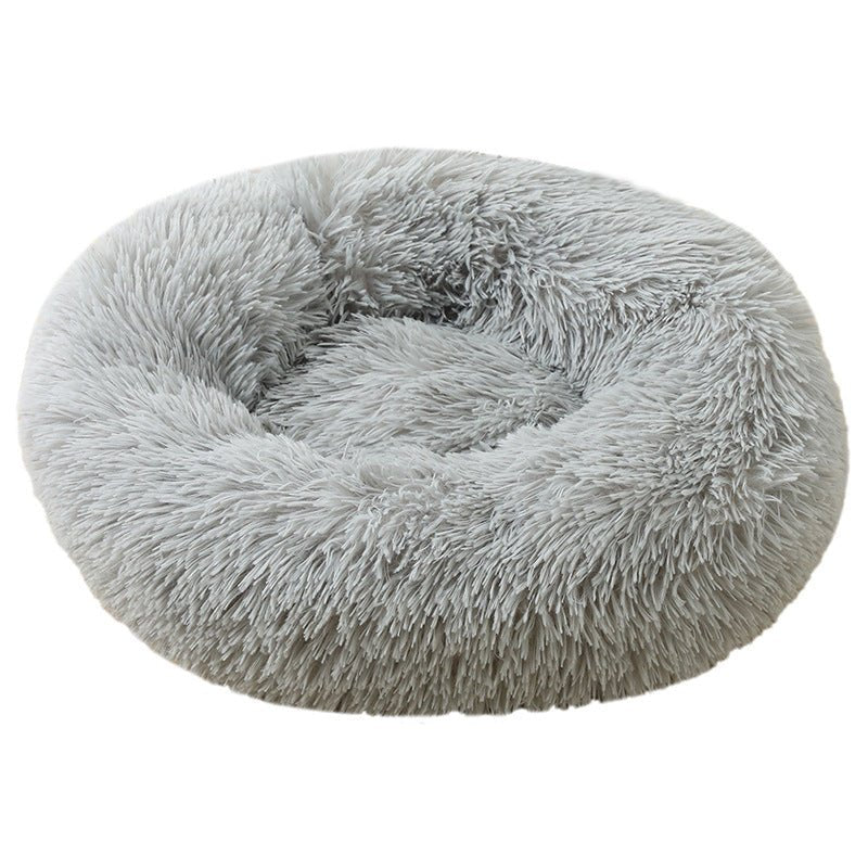 Soothing Calming Donut Pet Bed in Light Grey - House Of Pets Delight (HOPD)