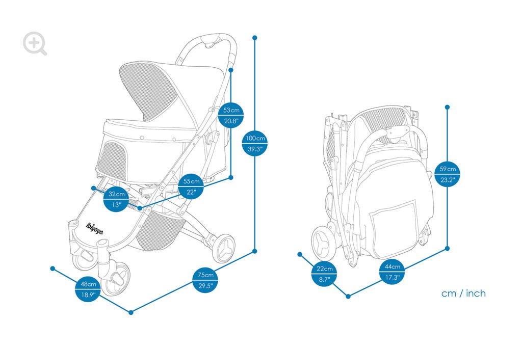 Speedy Fold Pet Buggy – Grey Denim - House Of Pets Delight (HOPD)