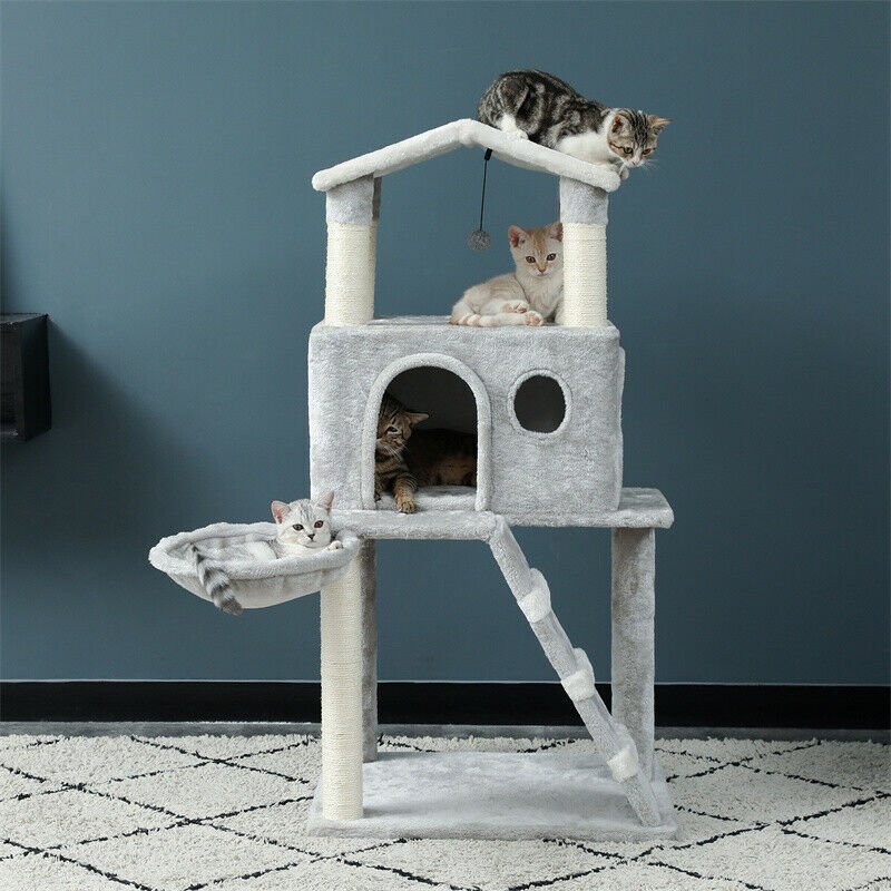 Stylish Winter Home Cat Tree - House Of Pets Delight (HOPD)