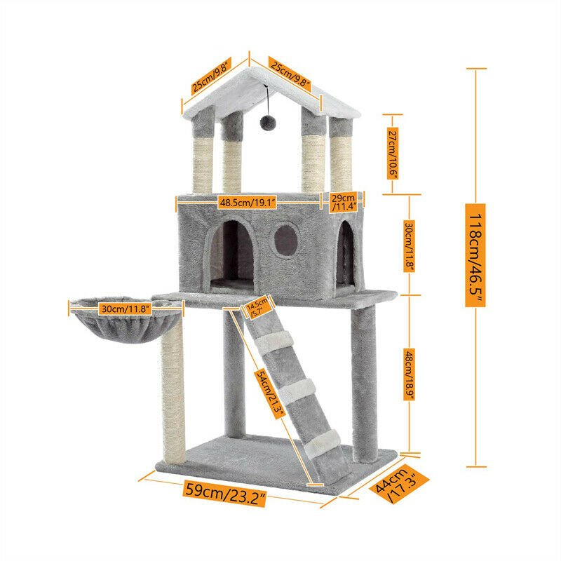 Stylish Winter Home Cat Tree - House Of Pets Delight (HOPD)