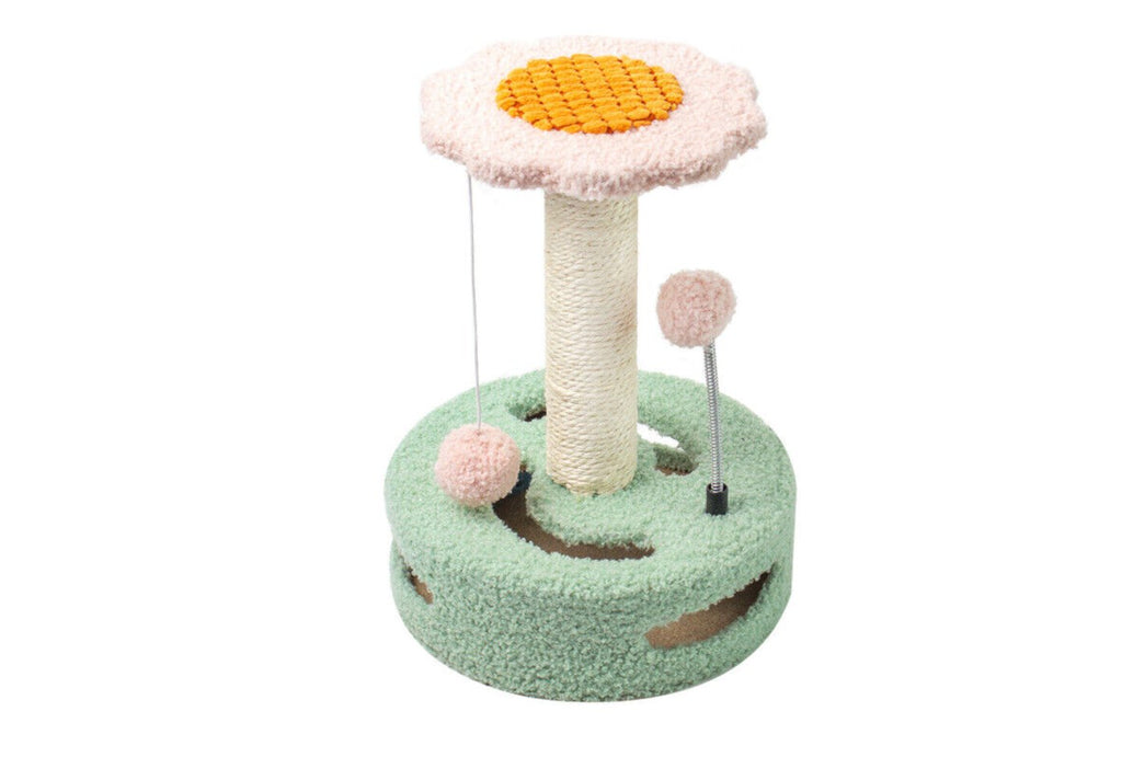 Sunflower Cat Scratcher with Play Toy - House Of Pets Delight (HOPD)